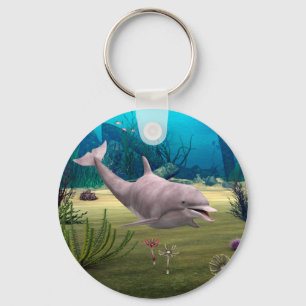Smiling Dolphin Keychain