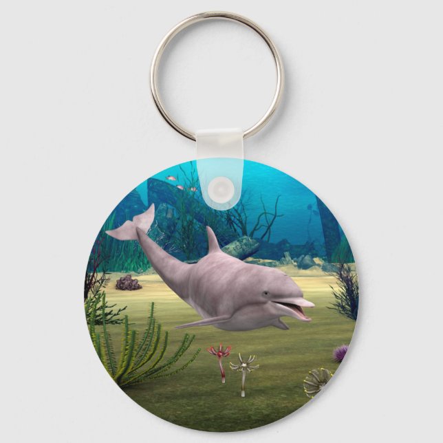 Smiling Dolphin Keychain (Front)