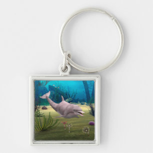 Smiling Dolphin Keychain