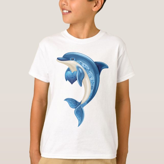 Smiling Dolphin Kids' T-Shirt (Front)
