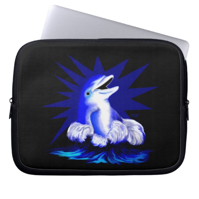 Smiling Dolphin Laptop Sleeve (Front)