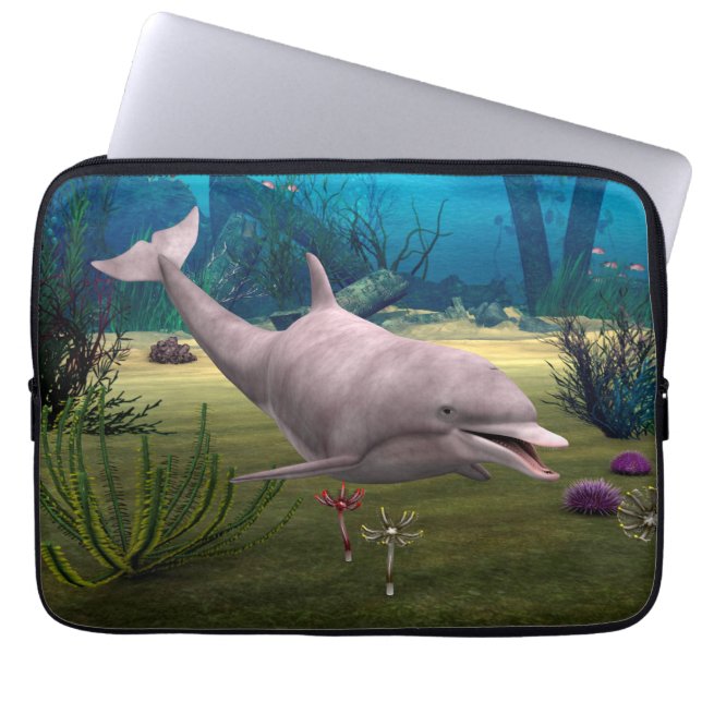 Smiling Dolphin Laptop Sleeve (Front)
