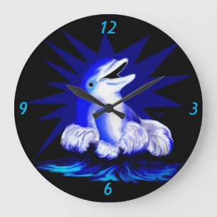 Smiling Dolphin Large Clock
