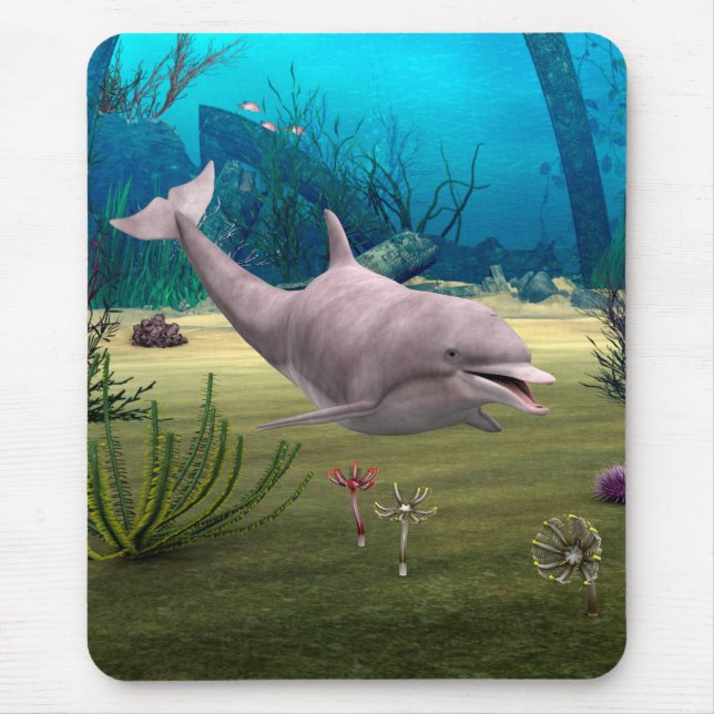 Smiling Dolphin Mouse Pad (Front)