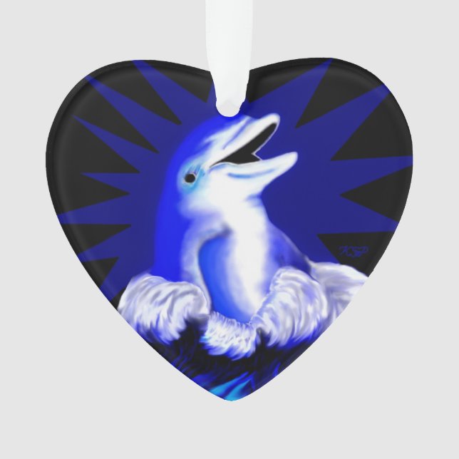 Smiling Dolphin Ornament (Front)