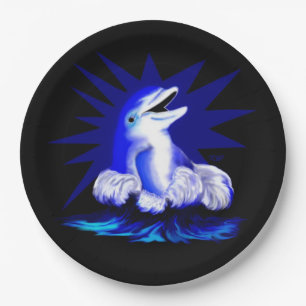 Smiling Dolphin Paper Plate