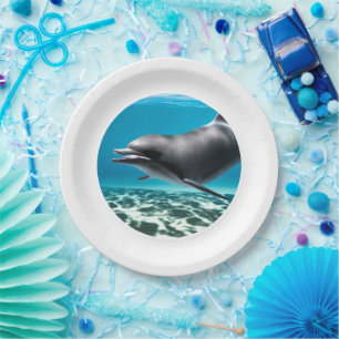 Smiling Dolphin Paper Plate