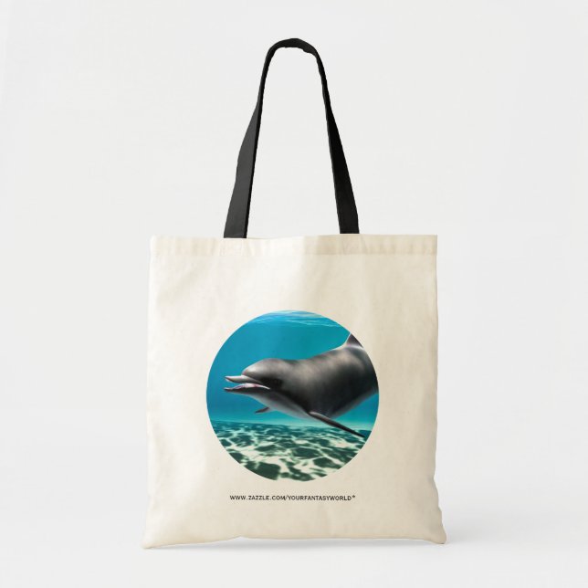 Smiling Dolphin Tote Bag (Front)