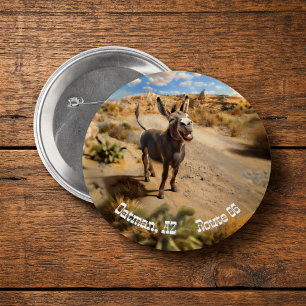 Smiling donkey, Oatman Arizona, Route 66 3 Inch Round Button