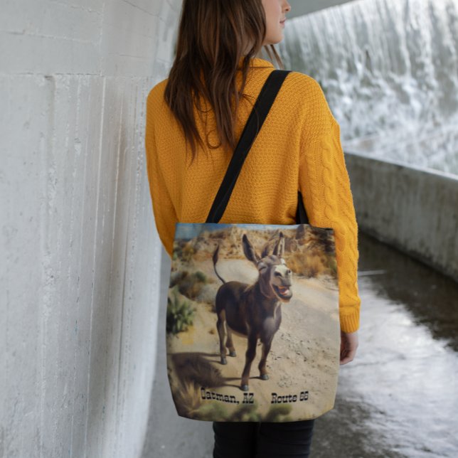 Smiling donkey, Oatman Arizona, Route 66 Tote Bag (Creator Uploaded)