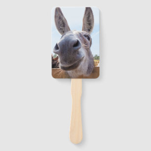 Smiling Donkey with Silly Grin Hand Fan