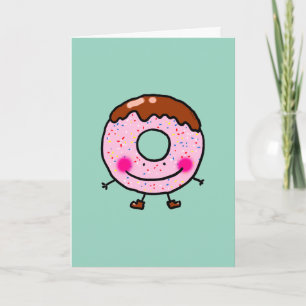 Smiling Donut Greeting Card Design