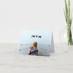 smiling dragonfly just to say happy love note card