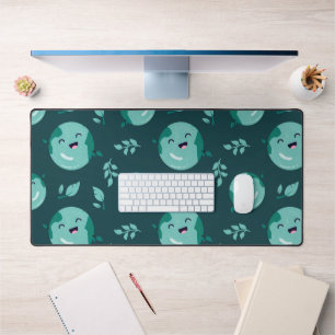 Smiling Earth Pattern Desk Mat
