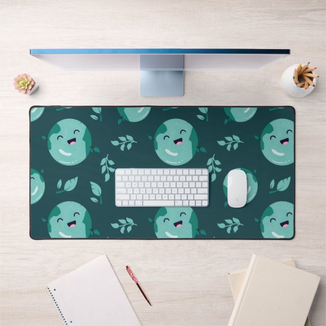 Smiling Earth Pattern Desk Mat (Office 1)