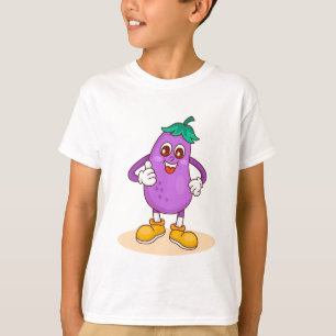 Smiling Eggplant Cute Cartoon T-Shirt