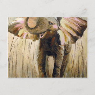 Smiling elephant postcard