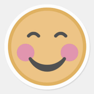 Smiling Emoji Blushing Face Classic Round Sticker