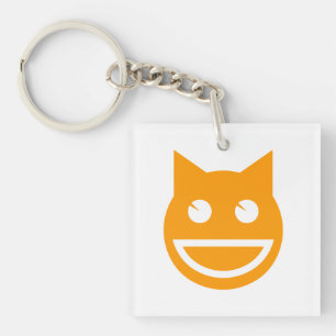 Smiling Emoji Cat Keychain