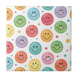 Smiling Emoji Pattern Tile