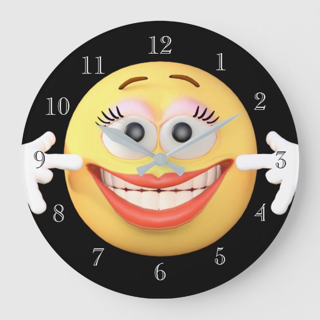Smiling Emoji Round Clock (Front)