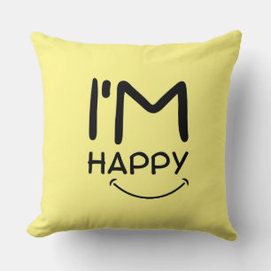 smiling emoji simple elegant throw pillow