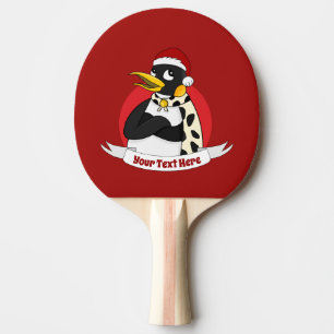 Smiling emperor penguin Christmas cartoon Ping Pon Pong Paddle