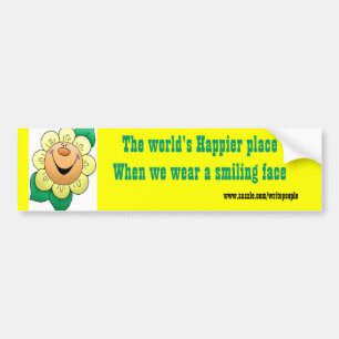 smiling face bumper sticker