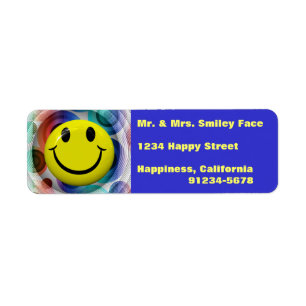 Smiling Face Colourful Return Address Labels
