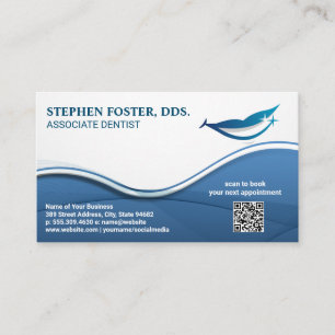 Smiling Face Dental Logo   QR Code Business Card