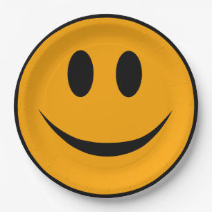 Smiling Face Emoji Paper Plate