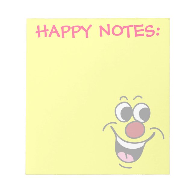 Smiling Face Grumpey Notepad (Front)