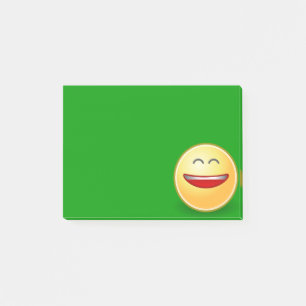 Smiling Face on Green Post It Note
