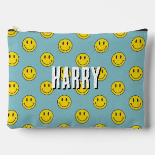 Smiling Face Pattern – Cute Yellow Smiles custom Accessory Pouch