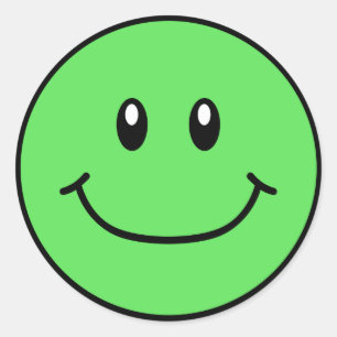 Smiling Face Stickers Green 0001