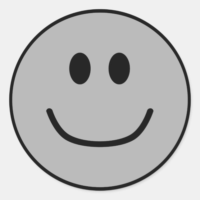 Smiling Face Stickers Grey 0002 (Front)