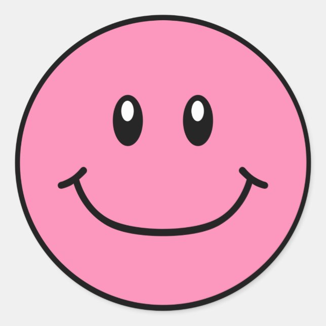 Smiling Face Stickers Pink 0001 (Front)