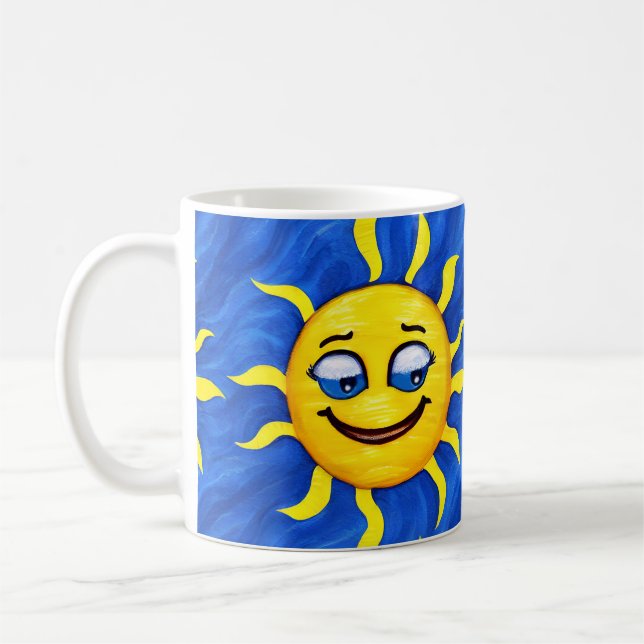 Smiling Face Sunny Sun Coffee Mug (Left)