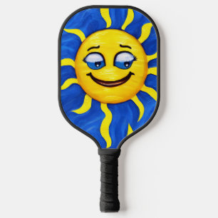 Smiling Face Sunny Sun Pickleball Paddle