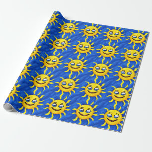 Smiling Face Sunny Sun Wrapping Paper