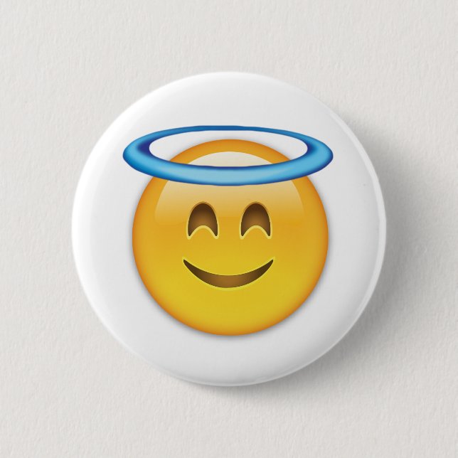 Smiling Face With Halo Emoji 2 Inch Round Button (Front)