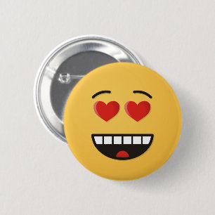 Smiling Face with Heart-Shaped Eyes 2 Inch Round Button
