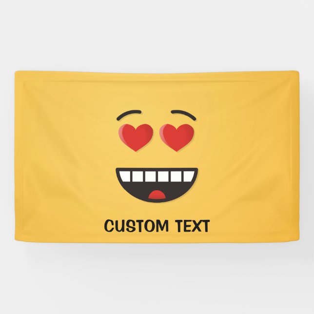Smiling Face with Heart-Shaped Eyes Banner (Horizontal)