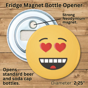 Smiling Face with Heart-Shaped Eyes Bottle Opener
