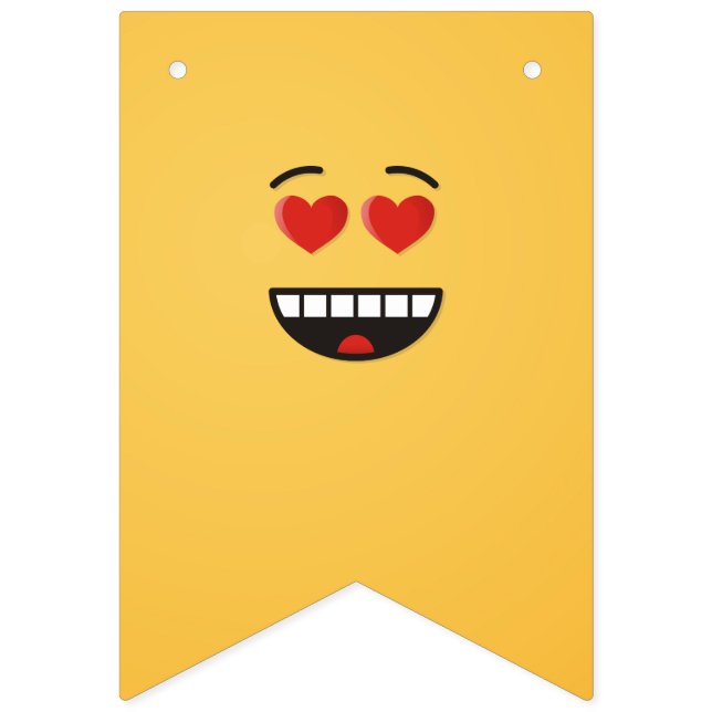 Smiling Face with Heart-Shaped Eyes Bunting Flags (First Flag)