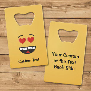 Smiling Face with Heart-Shaped Eyes Credit Card Bottle Opener
