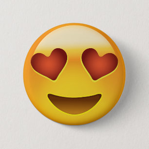 Smiling Face With Heart Shaped Eyes Emoji 2 Inch Round Button