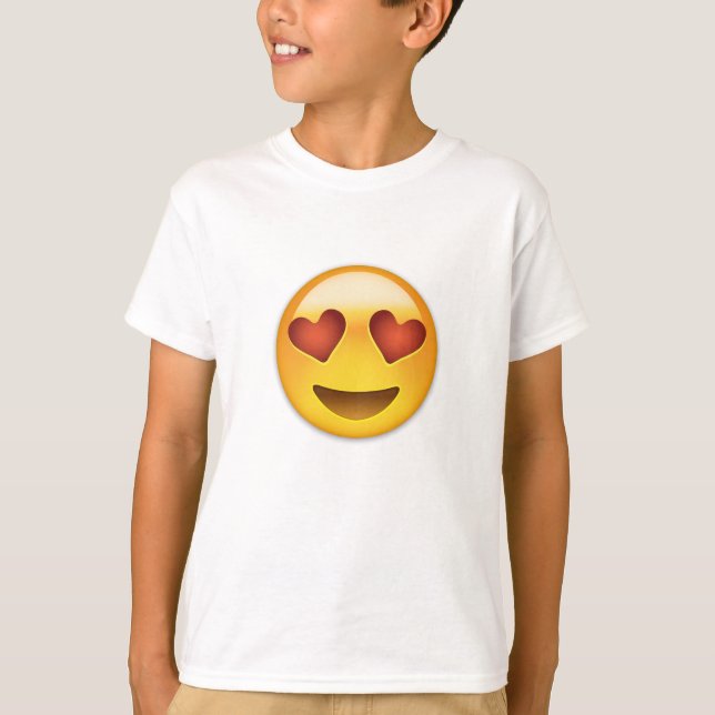 Smiling Face With Heart Shaped Eyes Emoji T-Shirt (Front)