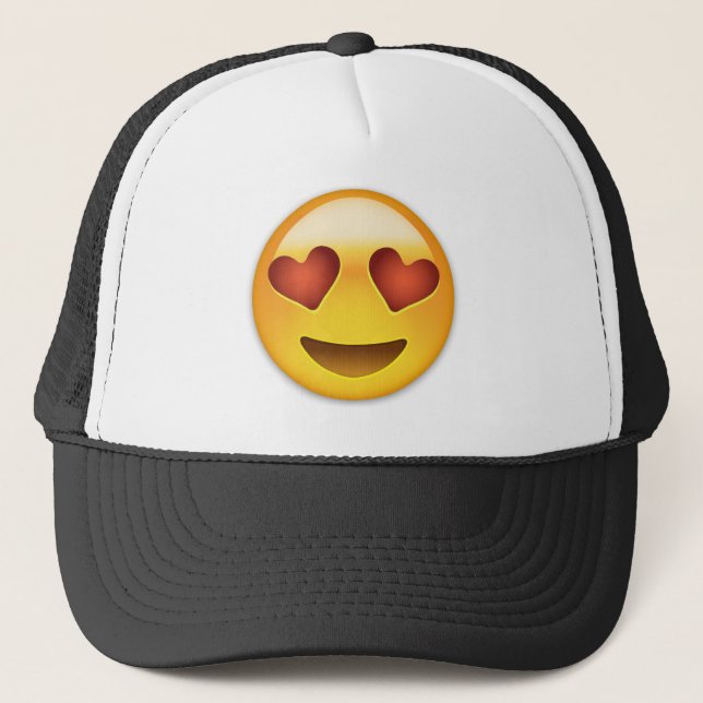 Smiling Face With Heart Shaped Eyes Emoji Trucker Hat (Front)