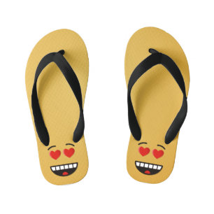 Smiling Face with Heart-Shaped Eyes Kid's Flip Flops